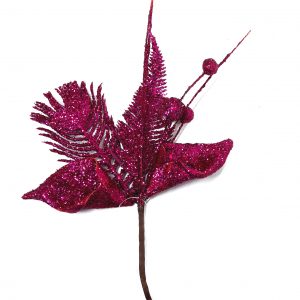 Pick Flor Pluma Escarchada Fuscia