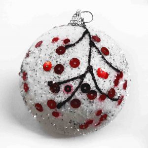 Bolas Navideñas Blancas con Lentejuelas