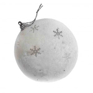 Bolas Navideñas Blancas con Copos