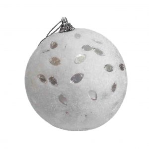 Bolas Navideñas Blancas con Plata
