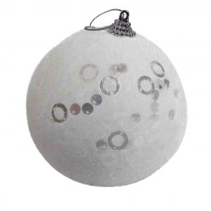 Bolas Navideñas Blancas con figuras circulares