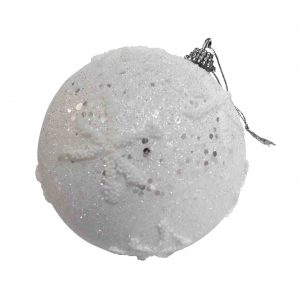 Bolas Navideñas Blanca con Relieve