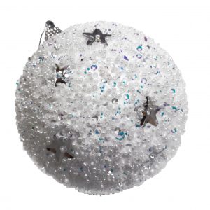 Bolas Navideñas Tornasol con Estrellas 10cm x 4 und