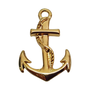 Dije de Metal Ancla Laso Dorado