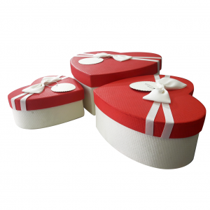 Caja de Regalo corazón con Moño 3 Unidades