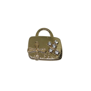 Dije Metal Cartera con Piedras Dorado