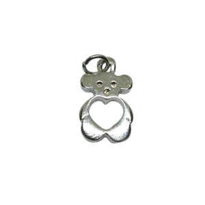 Dije Metal Oso Corazón en el centro