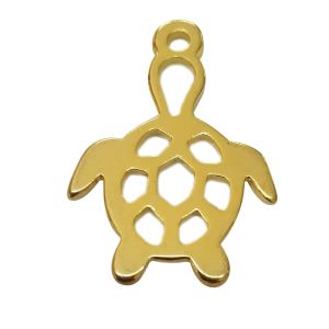 Dije Metal tortuga calada baño en oro