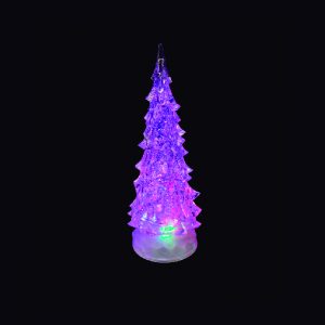 Acrilico Con Luz Árbol Con Escarcha 25cm