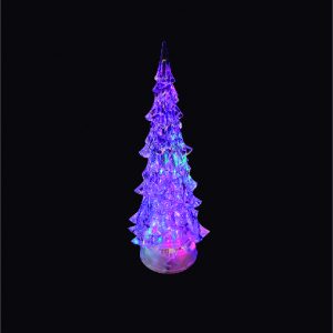 Acrilico Con Luz Árbol Con Escarcha