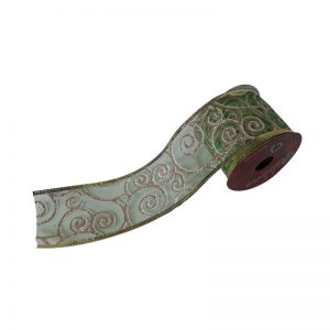 Cintas Navideñas Tull Estampada/Escarchada 6Cm