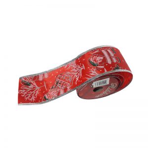 Cintas Navideñas Satín Estampada/Escarchada 6Cm