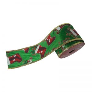 Cintas Navideñas Satín Estampada/Escarchada 6Cm