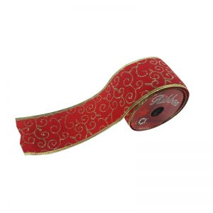 Cintas Navideñas Pana Escarchada 6Cm